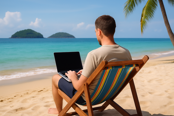 Back When a Laptop on the Beach Was Still a Dream